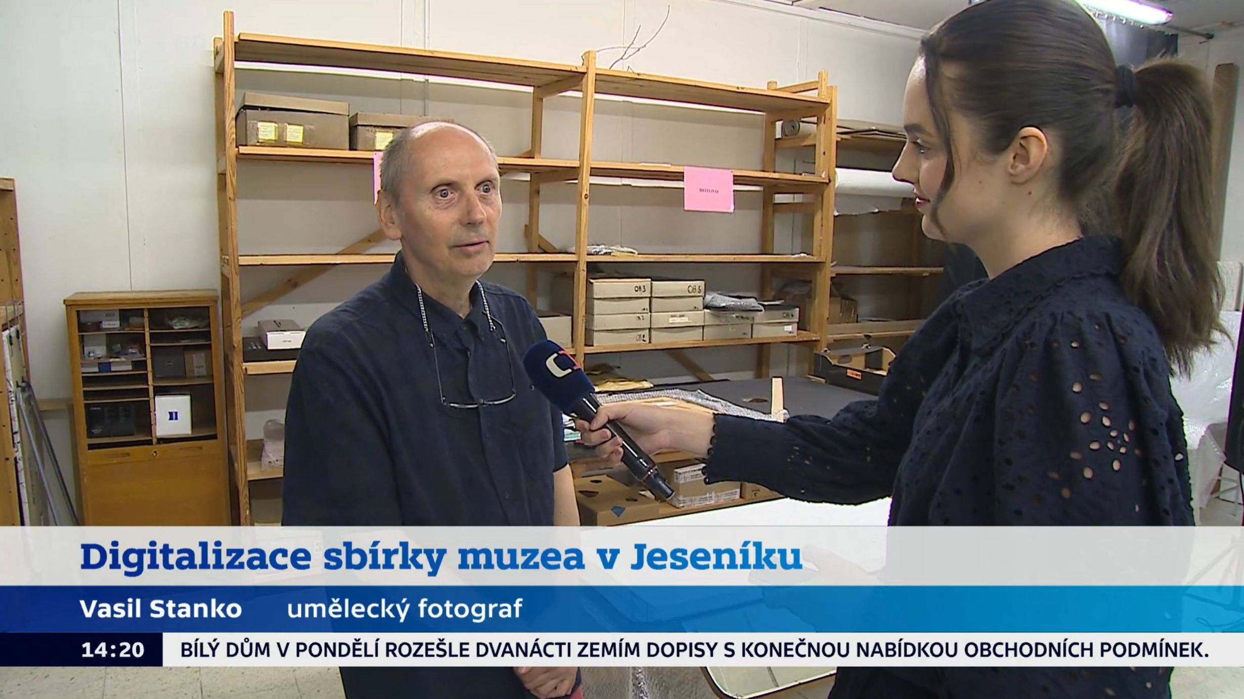Reportáž o digitalizaci ve VMJ v kontinuálním vysílání ČT24