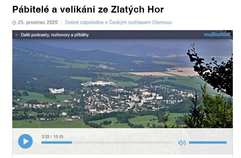 Pábitelé a velikáni ze Zlatých Hor na ČRo Olomouc