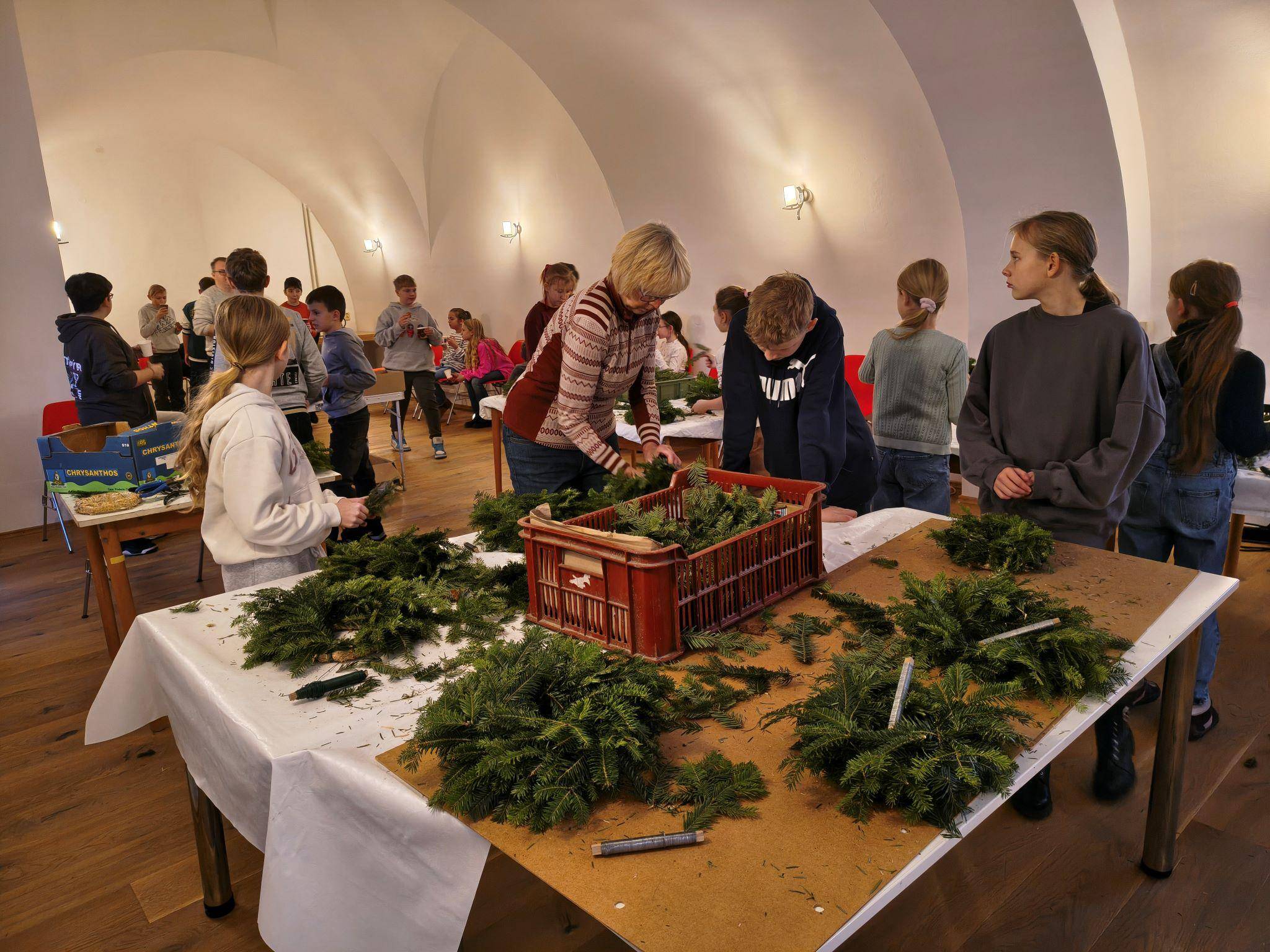 Workshop adventních věnců v Rytířském sále