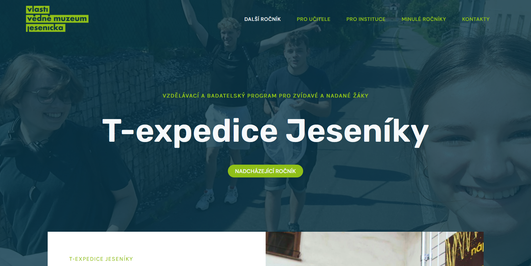 Nové stránky T‑expedice Jeseníky jsou online!