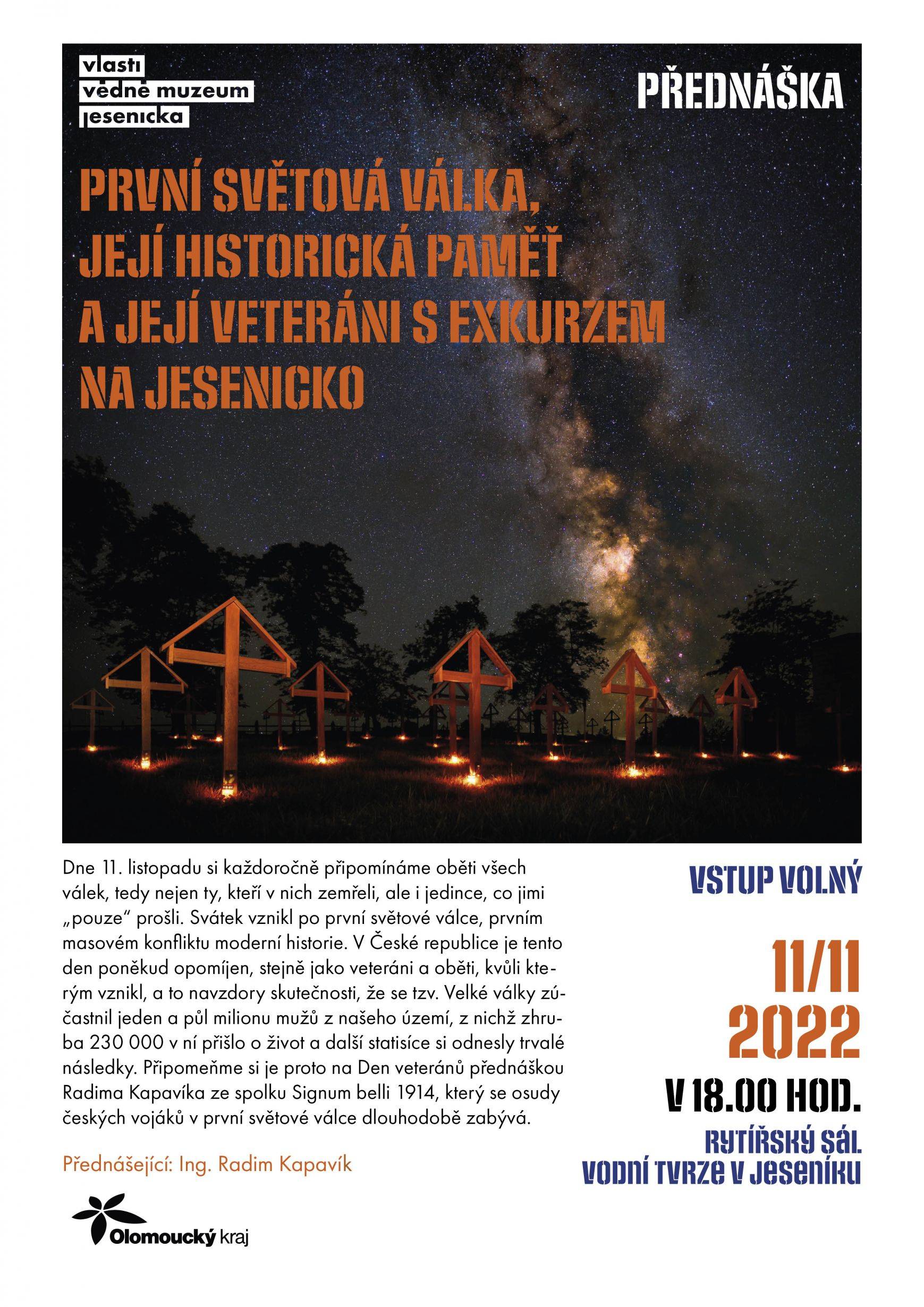 Den válečných veteránů a připomenutí první světové války ve Vodní tvrzi