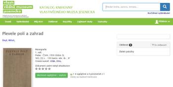 Knihovnický systém v Knihovně Vlastivědného muzea Jesenicka