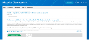 Vyšel článek o stíhání válečných zločinců na Jesenicku