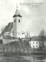 Snímek původního kostela sv. Mikuláše z počátku 20. století (zdroj: Niklasdorfer Heimatbote).