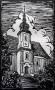 Grafika z dílny výtvarníka Rudolfa Tamma (1908–1943) zpodobňující kostel sv. Anny.